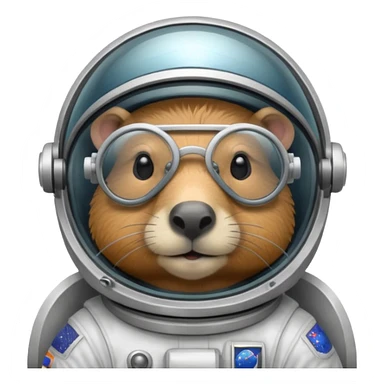 capypara wearing glasses in astronaut helmet sticker