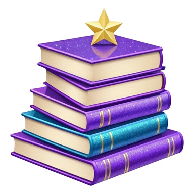 glitter purple books sticker