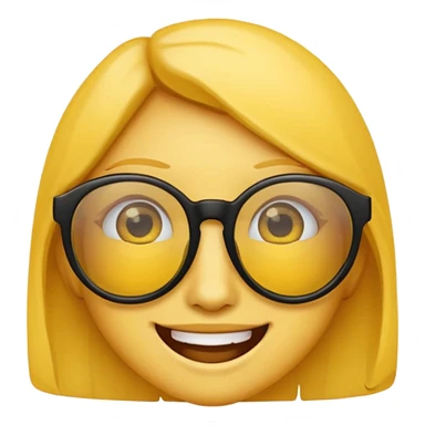 emoji with yellow glasses without a person, only glasses, yellow lenses, black frame sticker
