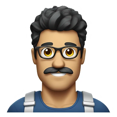 muscular male taking selfie dark hair moustache glasses sticker