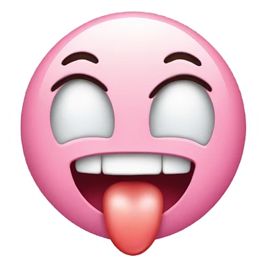 Emoji with tongue sticking out with heart eyes and drool sticker