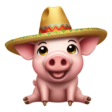Pig with sombrero  sticker