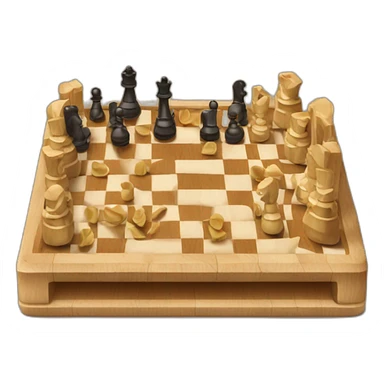 Poutine play chess sticker