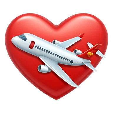 airplane themed heart sticker