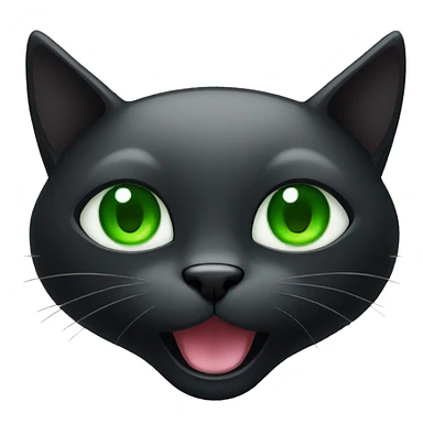 Black cat head with green eyes and open mouth sticker