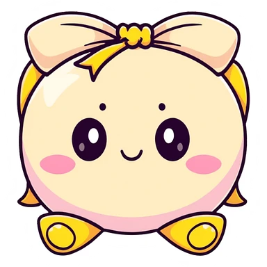 kawaii bow with face and sparkles sticker