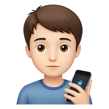 boy with a phone sticker