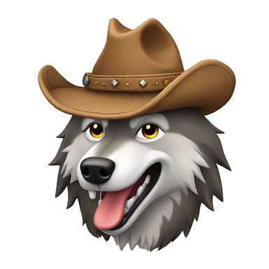 Wolf with a cowboy hat howling sticker