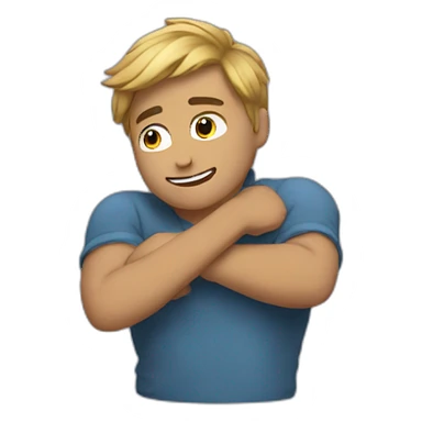 Me hugging the air sticker