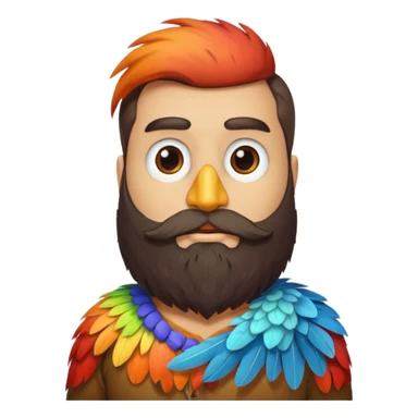 bearded bird with shirt sticker