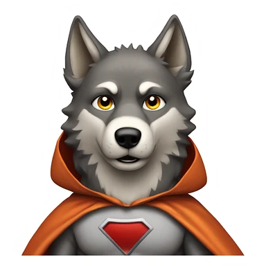 wolf superhero with cape sticker