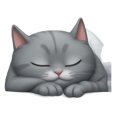 grey cat sleeping at the pillow  sticker