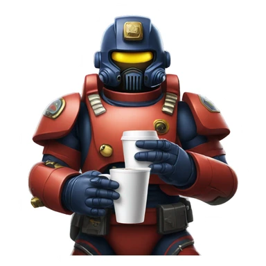 space marine with coffee sticker
