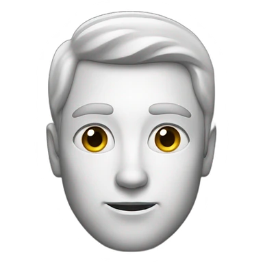 white man with black dot instead of face sticker