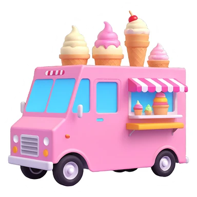 generate me a 3D icecream food truck sticker