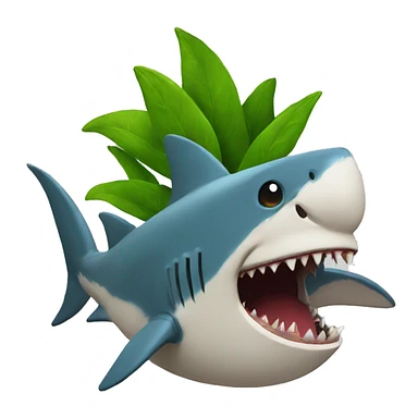 Angry shark plant sticker