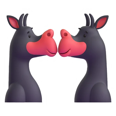 two noses bumping, friendly gesture sticker