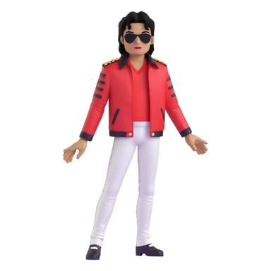 Michael Jackson with his Thriller jacket sticker
