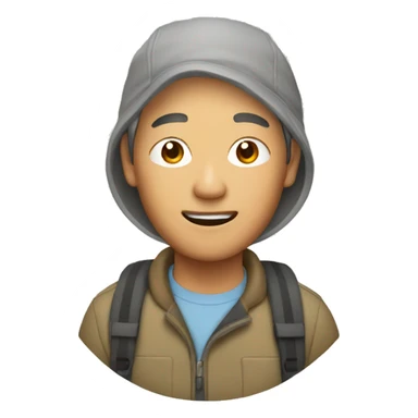 mid age asian camper sticker