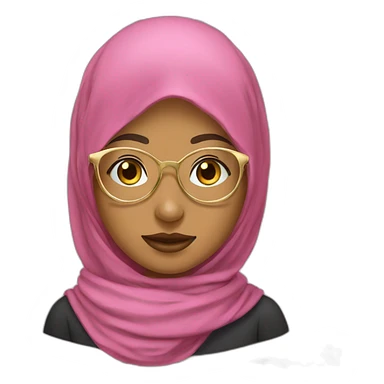 hijab girl with round gold frame glasses sticker