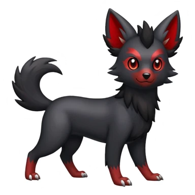 Zorua-Houndour-Fakémon-hybrid-creature (full body)  sticker
