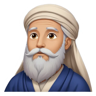 Middle Eastern sage with long beard stroking his beard while gazing up at stars in night sky sticker