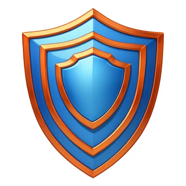 glitter blue and orange shield sticker