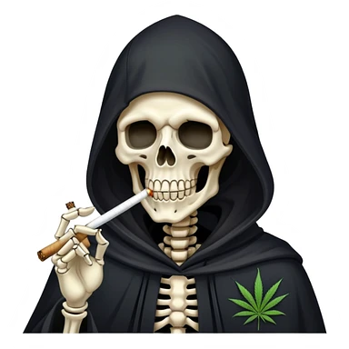 grim reaper smoking weed sticker