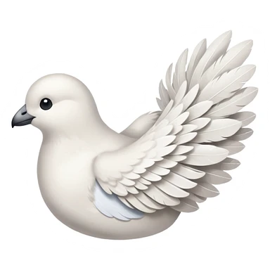 a dovetail consisting of white feathers sticker