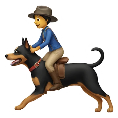 A dog riding a dog sticker