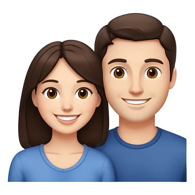 Brunette couple smiling sticker