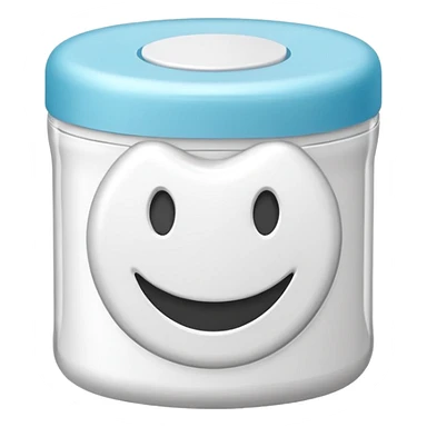 White Round plain pack of white dental floss with no smiley faces sticker