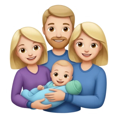 Parents with 3 baby no gender sticker
