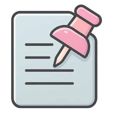 document push pin, star shape, thin clean outlines, soft rounded shapes, pastel palette #98B5BC, #B5B3C1, #C9A3C9, #E4C0CA, #F7DCD1, #F7C0AA, detailed shadows and highlights, soft lighting, transparent background sticker