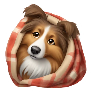 Shetland sheepdog with a blanket sticker
