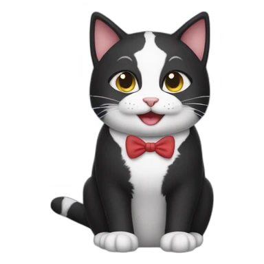 happy tuxedo cat sticker