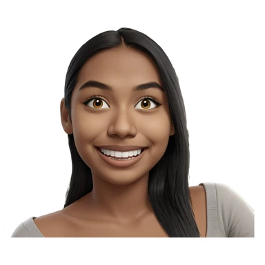 smiling girl by christmas tree sticker