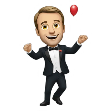 macron partying sticker
