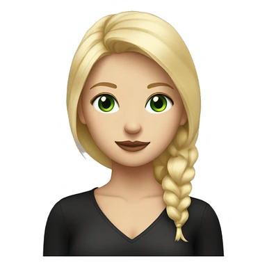Blonde hair girl with black cat with green eyes sticker