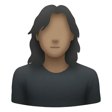 silhouette of a man sitting with long hair looking at us sticker