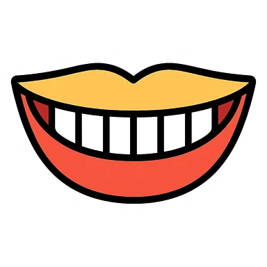 perfect smile with white teeth icon sticker