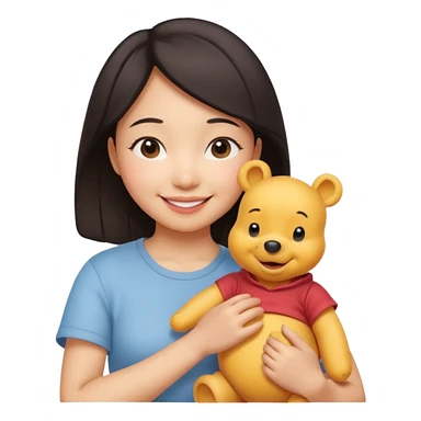 Wired couple which is Winne the Pooh is and Asian girlfriend sticker