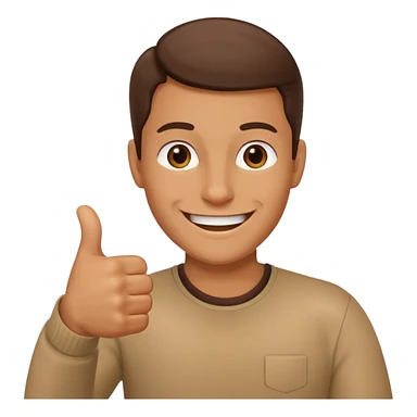 Stomach happy with thumbs up sticker