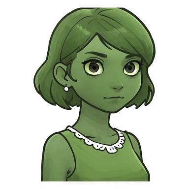 A girl wearing a dress sticker