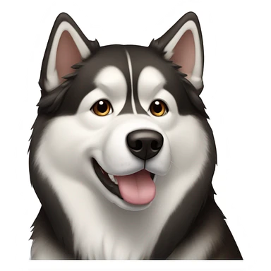 alaskan malamute dog, black, brown and white sticker