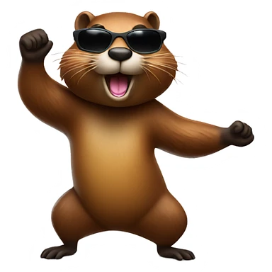 Beaver in sunglasses dancing sticker
