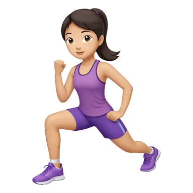 Asian girl exercising sticker