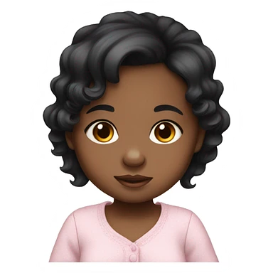 black haired newborn baby girl sticker