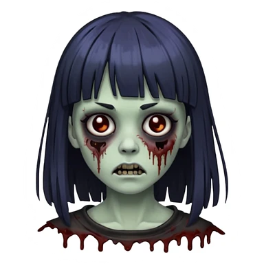 Uma zumbi com franja é uma pegada mais gothc sticker