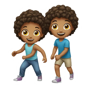 2 kids playing sticker